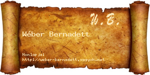 Wéber Bernadett névjegykártya